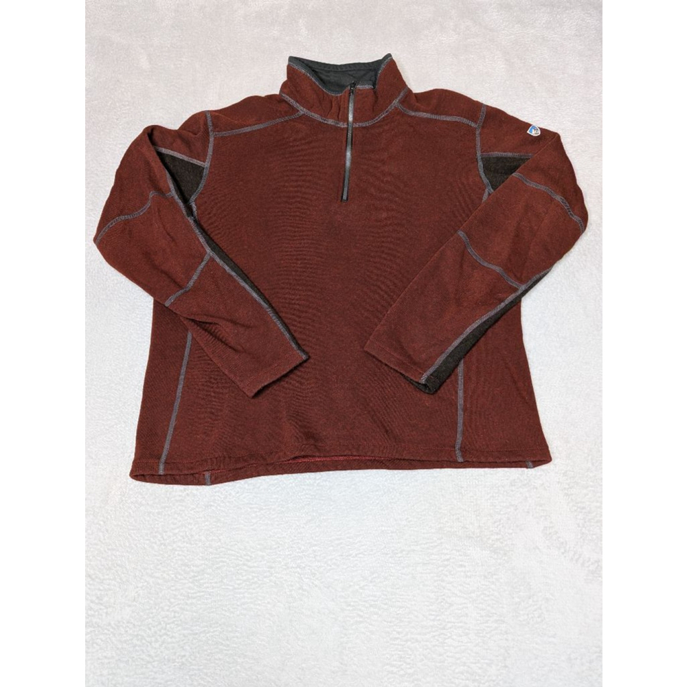 Men's KÜHL Red & Gray Kastimira Quarter Zip Up Sweater XL